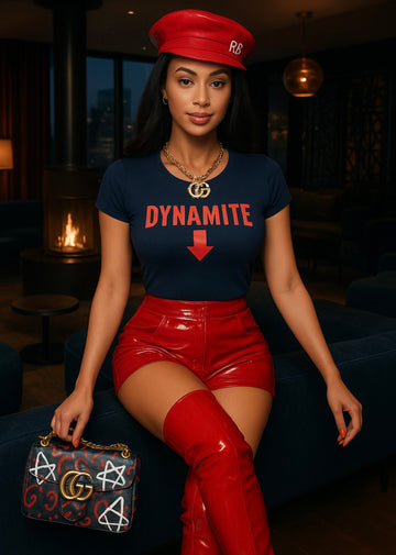 Dynamite T-Shirt (Red on Black)