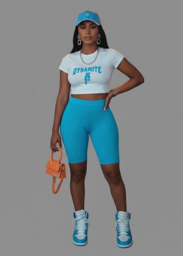 Dynamite T-Shirt (Blue on White)